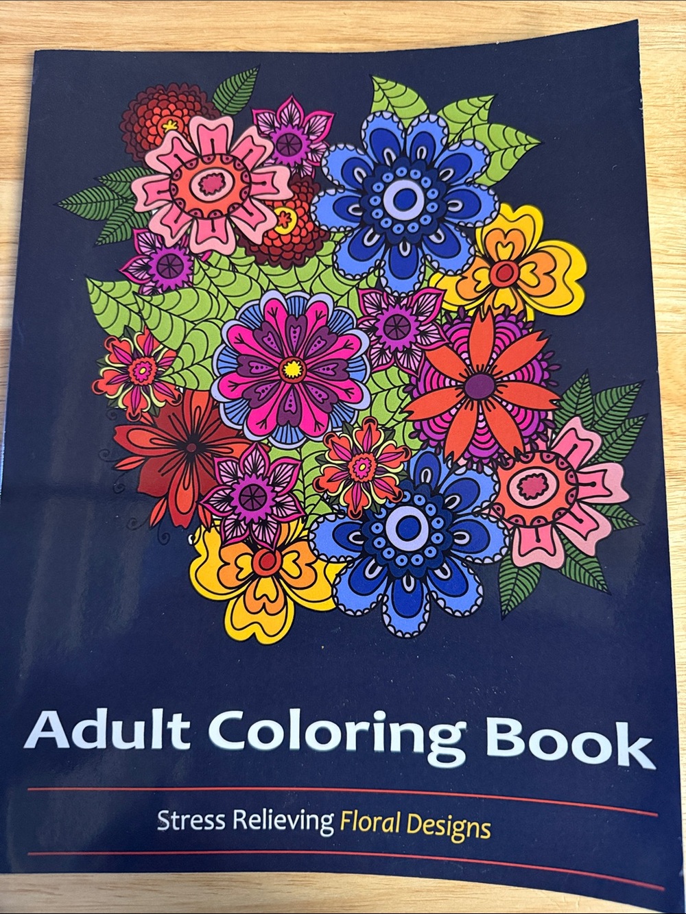 Adult Coloring Book - Floral Designs (Pink, Yellow, Green)
